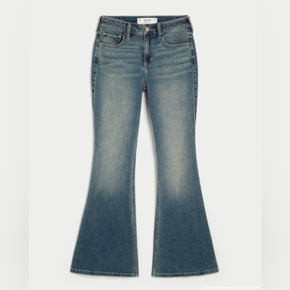 Hollister Women’s High Rise Medium Wash Flare Jeans, Sz. 8R NEW WITH TAGS - Picture 5 of 13